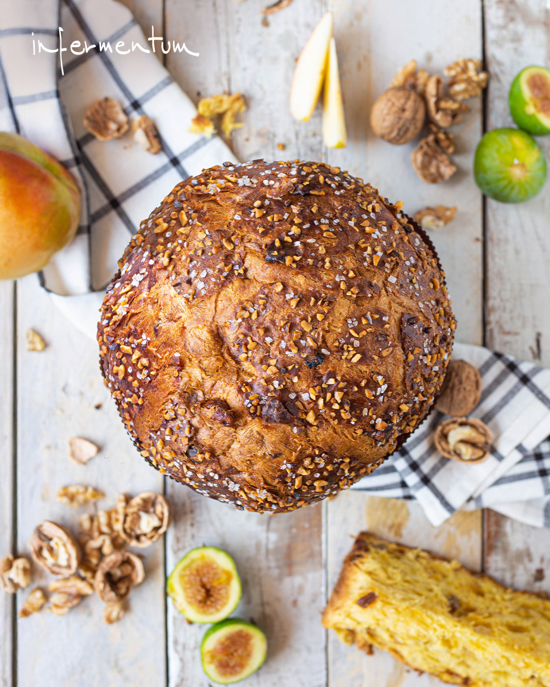 Apples, Figs and Walnuts Panettone